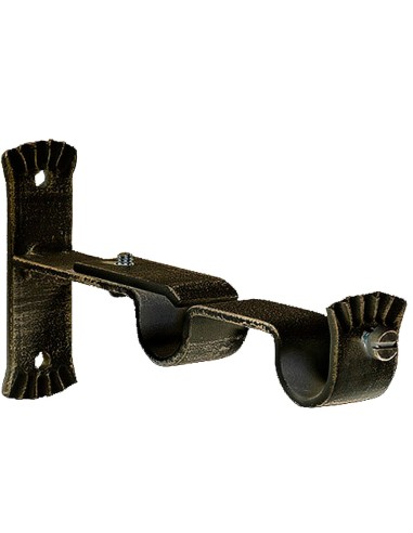 Soporte Doble Forja Ø 20 mm. Negro / Dorado (Blister 2 Piezas)