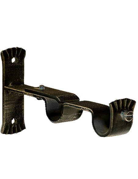 Soporte Doble Forja Ø 20 mm. Negro / Dorado (Blister 2 Piezas)