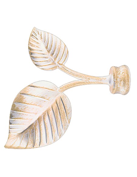 Terminal Forja Hojas Ø 20 mm. Marfil / Oro Juego 2 Piezas