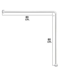 Barra Para Cortina Ducha Universal Aluminio Blanco 80x80 cm.
