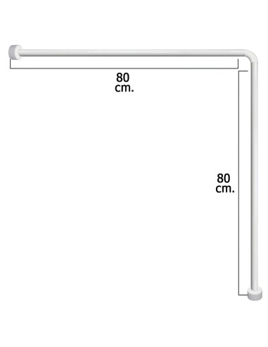 Barra Para Cortina Ducha Universal Aluminio Blanco 80x80 cm.