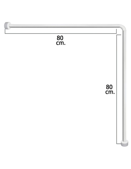 Barra Para Cortina Ducha Universal Aluminio Blanco 80x80 cm.