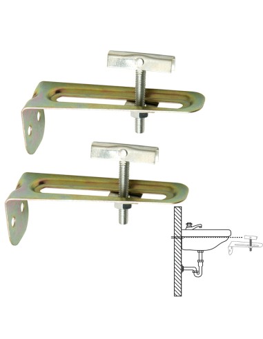 Juego Escuadras Sanitario Soporte Lavabo 10 cm. (2piezas)