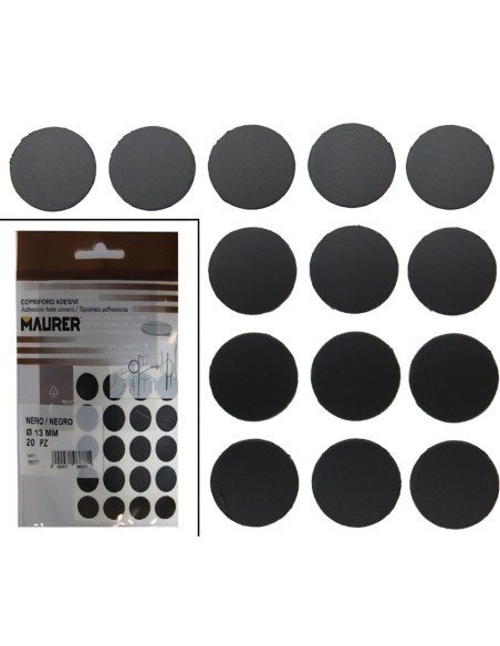 Tapatornillos Adhesivos Negro (Blister 20 unidades)