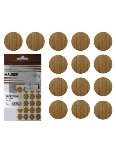 Tapatornillos Adhesivos Roble (Blister 20 unidades)