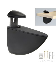 Soporte Pelicano Regulable Para Estante 1 / 35 mm. Negro (1 Pieza)