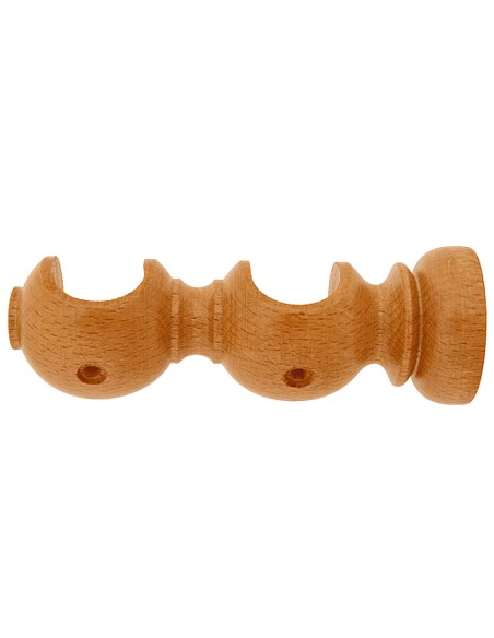 Soporte Madera Liso Abierto Doble 28x120 mm. Teca