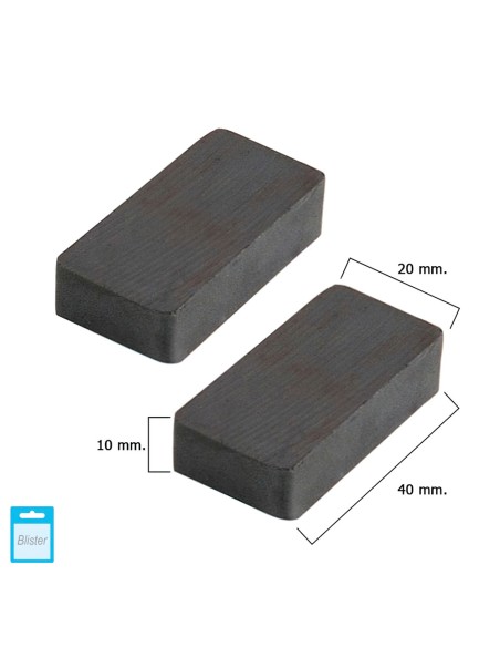 Iman Wolfpack Ferrita Rectangular 40x20x10 mm. (Blister 2 Piezas)