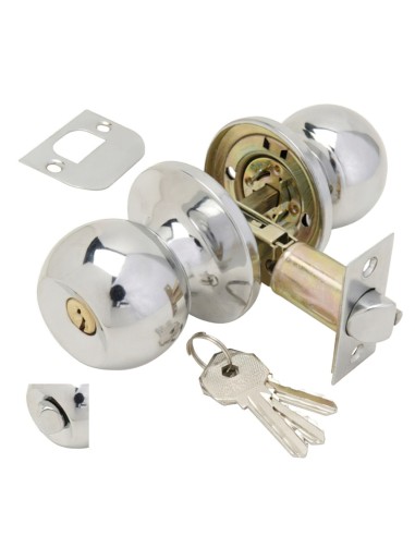 Pomo Puerta Wolfpack Con Llave Con Condena Cromado Para Entrada