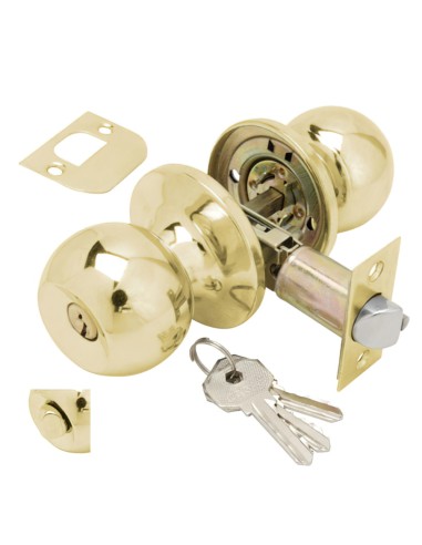 Pomo Puerta Wolfpack Con Llave Con Condena Latonado Para Entrada