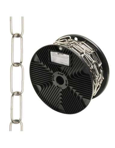 Cadena Decorativa Lisa Plateada 3,4x43 mm. Rollo 20 metros