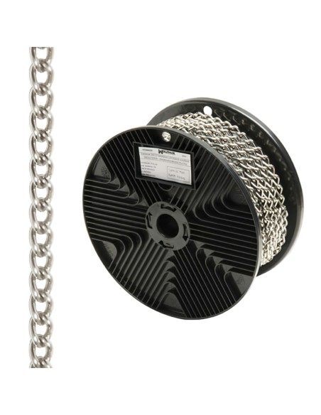 Cadena Decorativa Barbada Niquelada 2,5mm Rolllo 20 Metros