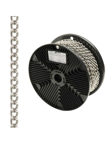 Cadena Decorativa Barbada Niquelada 2,0 mm. Rollo 20 metros