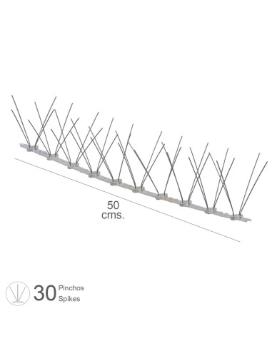 Pincho Anti Paloma 0,5 Metros Polietileno Pincho Doble 30 Pinchos