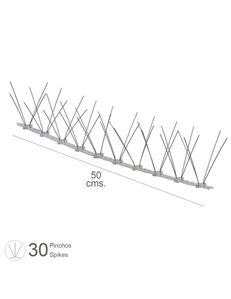 Pincho Anti Paloma 0,5 Metros Polietileno Pincho Doble 30 Pinchos