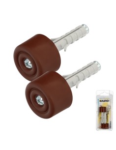 Tope Puerta Con Taco Nylon Marron (Blister 2 Piezas)