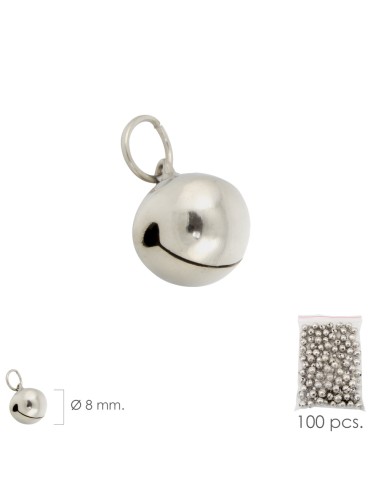 Cascabel Niquelado 8 mm. (Bolsa 100 Unidades)