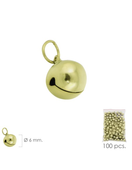Cascabel Dorado 6 mm. (Bolsa 100 Unidades)