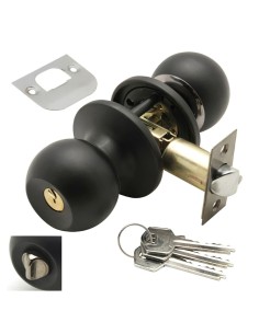 Pomo Puerta Wolfpack Con Llave Con Condena Negro Para Entrada