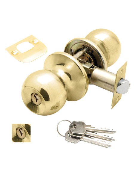 Pomo Puerta Wolfpack Con Llave Ambos Lados Latonado.