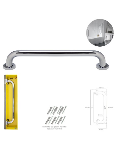 Agarre Ducha Maurer Cromo Brillo Ø 32 mm. Longitud 50 cm.