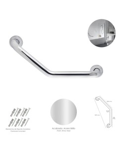 Agarre Ducha Maurer Cromo Brillo Ø 32 mm. Longitud 26x26 cm. Acodado