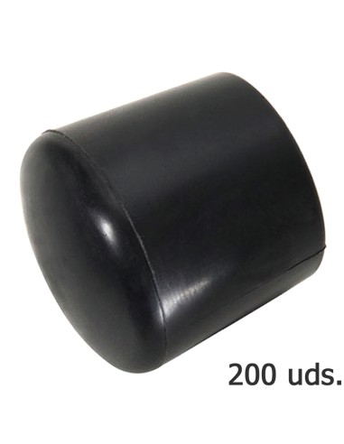 Contera Plastico Redonda Exterior Negra 8 mm. Bolsa 200 Unidades