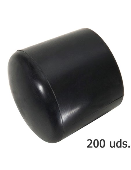 Contera Plastico Redonda Exterior Negra 8 mm. Bolsa 200 Unidades