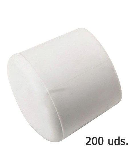 Contera Plastico Redonda Exterior Blanca 22 mm. Bolsa 200 Unidades