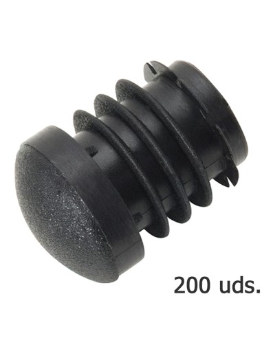 Contera Plastico Redonda Interior Negra Para Tubo Exterior Ø 25 mm. Bolsa 200 Unidades