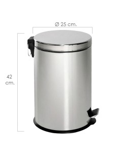 Papelera Maurer Inoxidable 12 Litros Ø 25 x 42 cm.