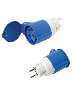 Adaptador Industrial Schuko Cetac Simple 2p Con Tapa