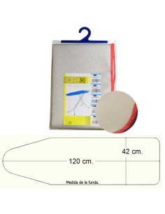 Funda Mesa Plancha Espuma Metalizada 120x42 cm.