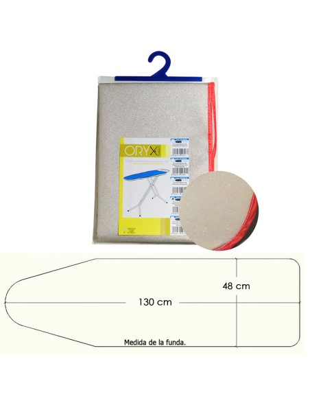 Funda Mesa Plancha Espuma Metalizada 140x42 cm.