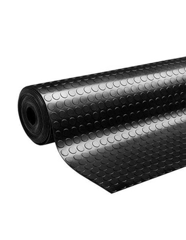 Suelo Goma Circulos 1,20x10 Metros 3 mm. de Grosor Color Negro