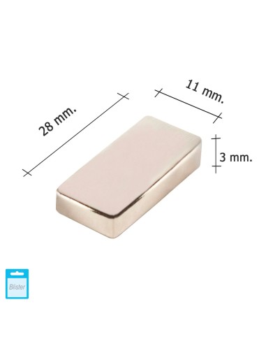 Iman Wolfpack Neodimio Rectangular 28x11x3 mm. (Blister 1 Pieza)