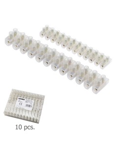 Regleta 12 Fichas Empalme 2 A. - 2,5 mm² (Paquete 10 Regletas)