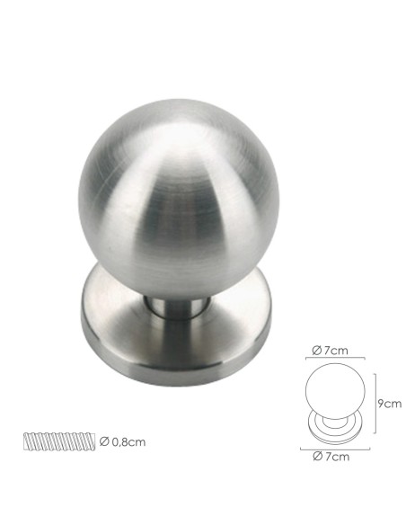 Pomo Puerta Esferico Color Inox Oryx
