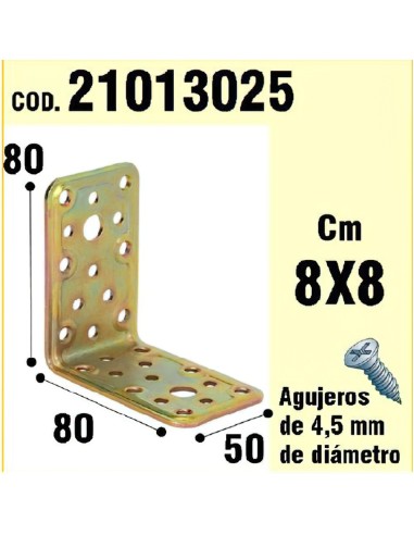 Soporte Para Madera Ángulo 50x80x80 mm.