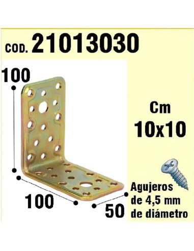 Soporte Para Madera Ángulo 50x 100x 100 mm.