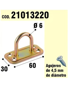 Soporte Para Madera Anilla Bicromatado Ø 6 mm.