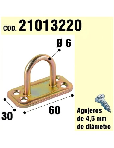 Soporte Para Madera Anilla Bicromatado Ø 6 mm.