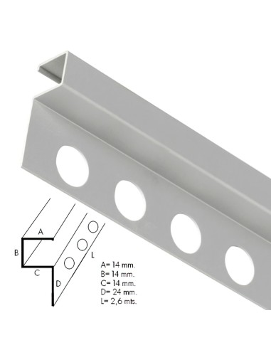 Guardacantos Metal Cuadrado Brillo Barra 2,6 Metros