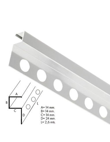 Guardacantos Metal Cuadrado Mate Barra 2,6 Metros