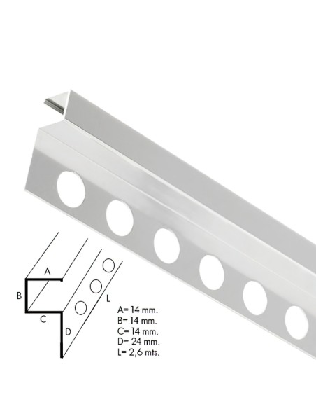 Guardacantos Metal Cuadrado Mate Barra 2,6 Metros