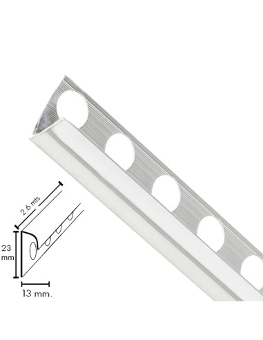 Guardacantos Metal Redondo Brillo Barra 2,6 Metros