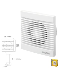 Extractor Humos Baño 16 Watt. Salida Ø 116 mm.