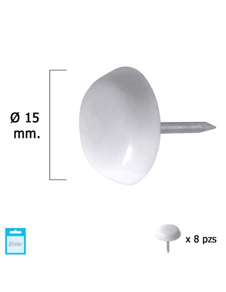 Deslizante Pequeño Blanco Ø15 (Blister 8 Unidades)