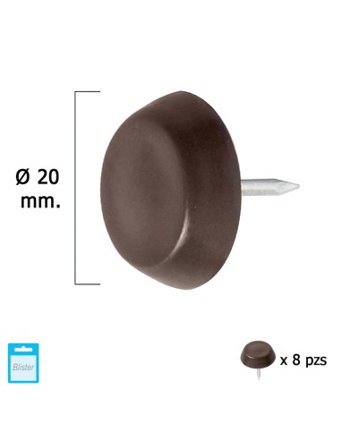 Deslizante Grande Marron Ø20 (Blister 8 Unidades)