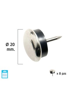 Deslizante Metal Goma Claro Ø20 (Blister 8 Unidades)